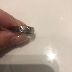 Moon and stars stainless steel ring
